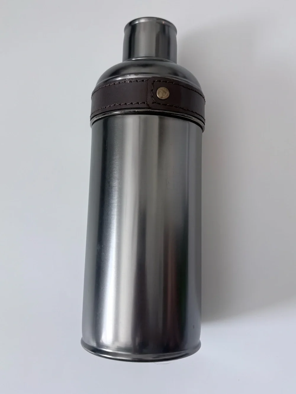 Casamigos Stainless Steel Cocktail Shaker with Brown Leather Accent